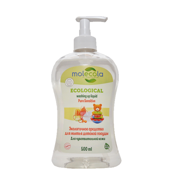 MOLECOLA Средство для мытья детской посуды экологичное "Pure Sensitive", 500 мл